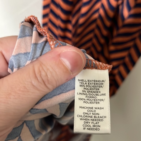 Loft Orange with Blue Striped Halter Maxi Dress a307 - Picture 6 of 6